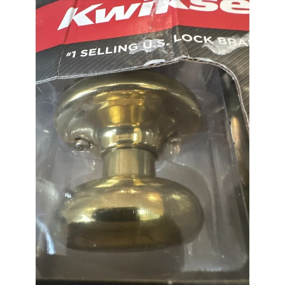 Kwikset Polished Brass‎ Hall And Closet Door Knob 97200-787 MicroBan-FS